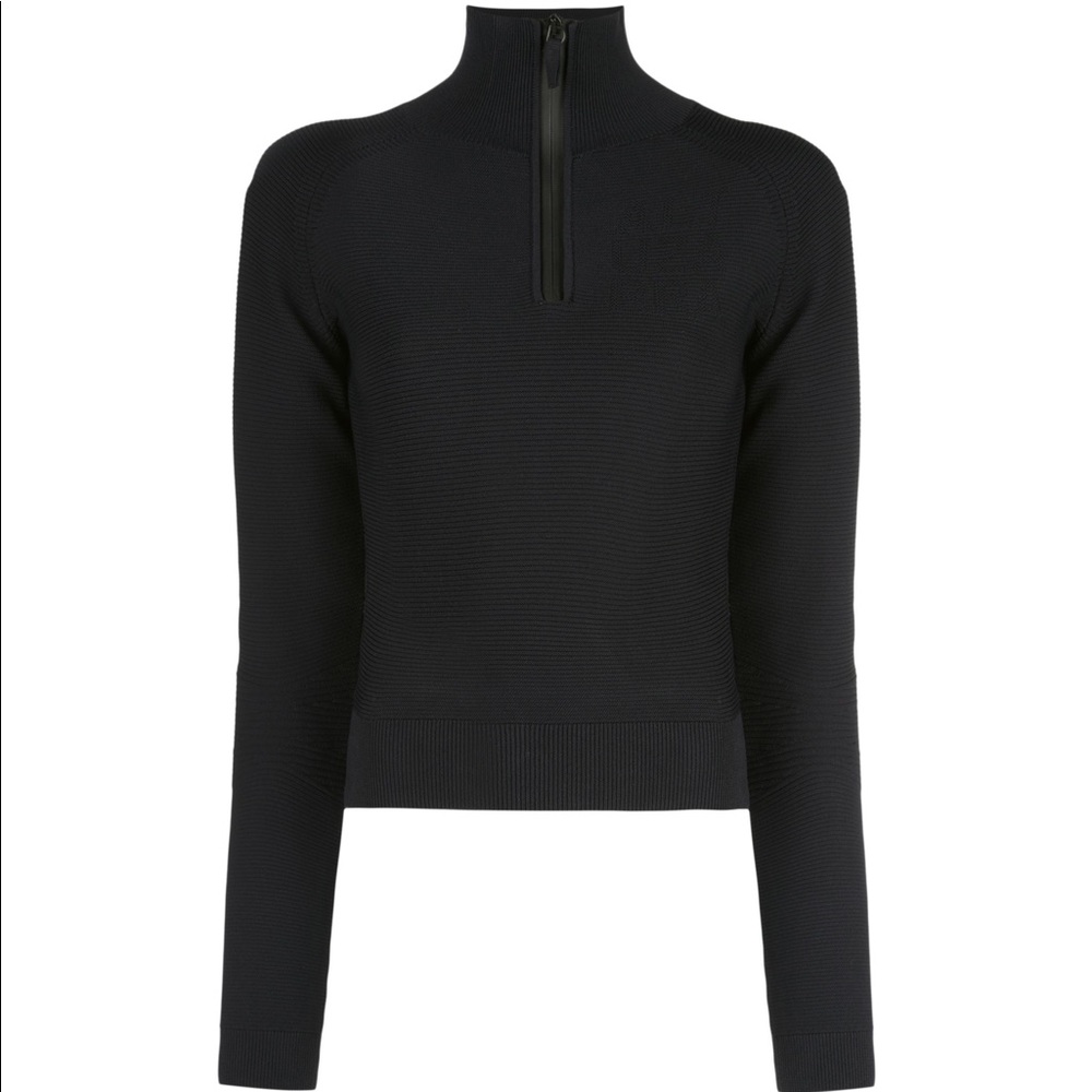 Altuzarra Ribbed Zip Up Cropped Sweater